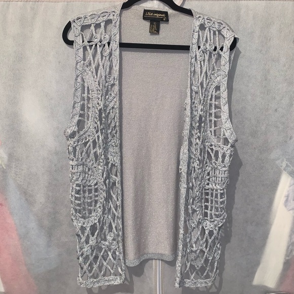 Vintage LISA Originals Christmas/New Year’s Silver Vest - Size Large - Picture 2 of 5